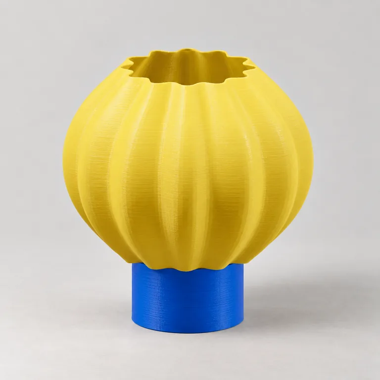 Yellow flutes lamp design example